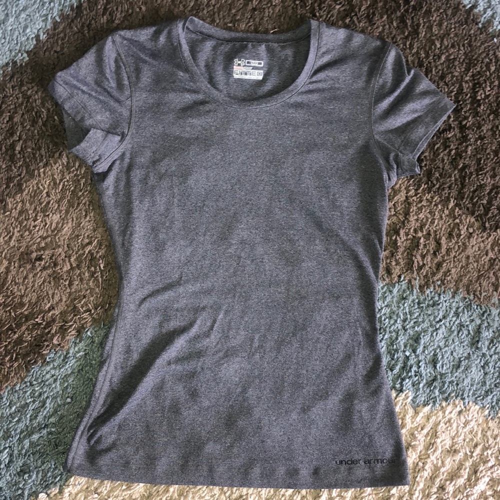 Under Armour Fitted Heat Gear Shirt- Small- Gray